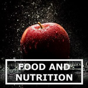 Button mit Verlinkung zum Thema "Food and Nutrition". Auf der Suche nach dem Lebensglück.